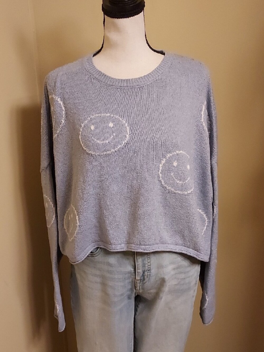 Sincerly Jules Light Blue Knit Crewneck Sweater
